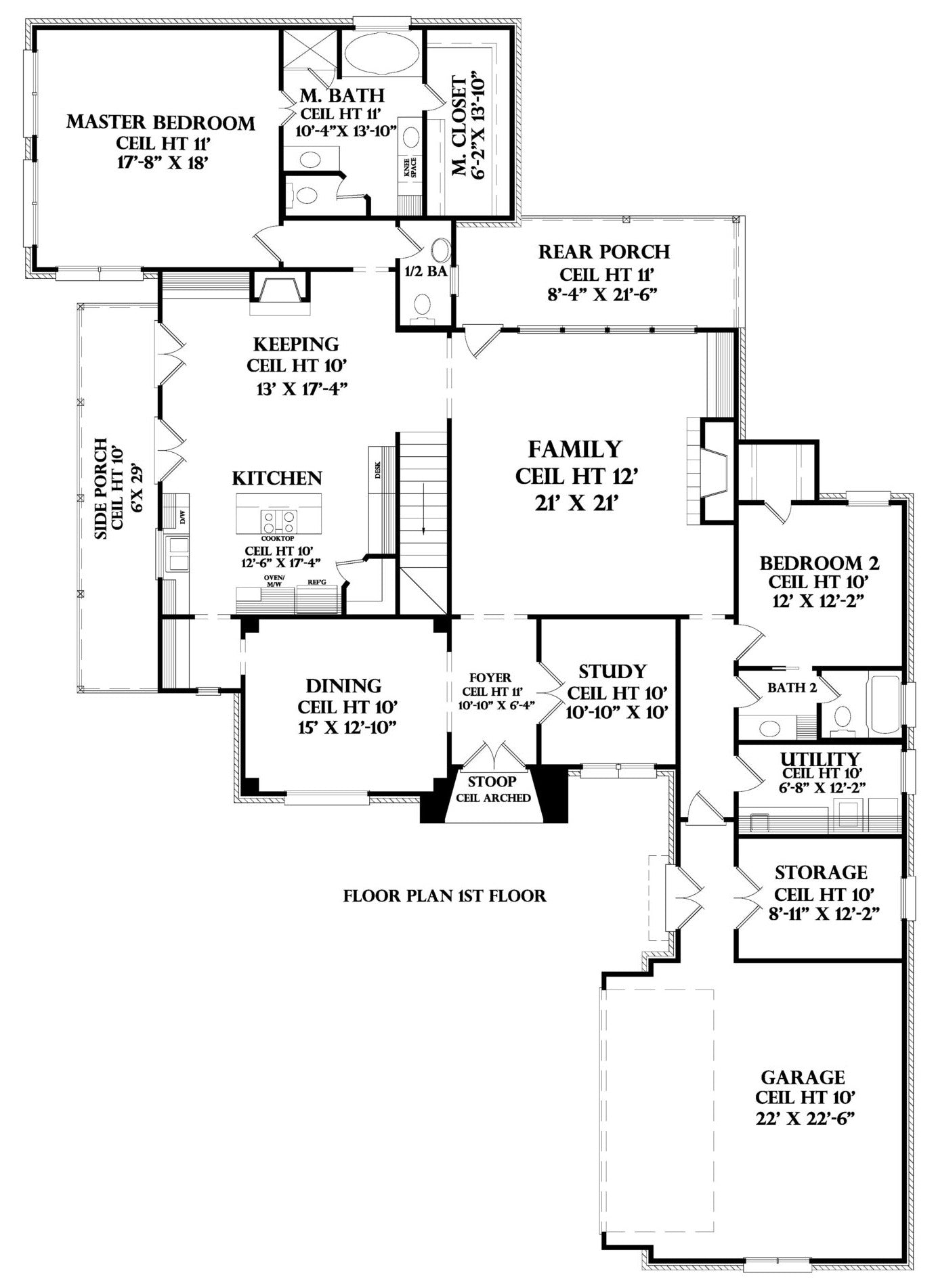 First Floor plan for the Valois house plan