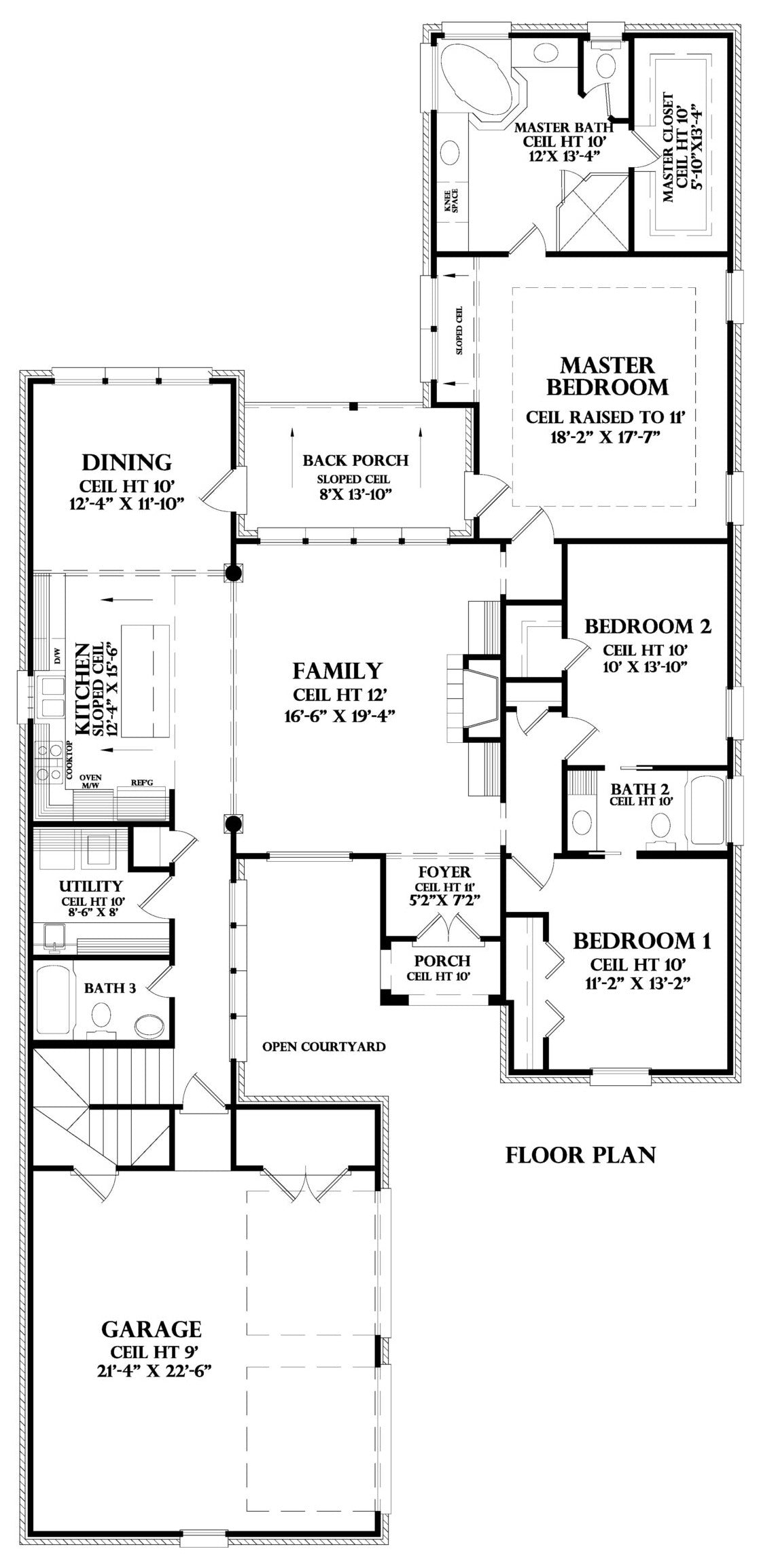First Floor plan for the Vendome house plan