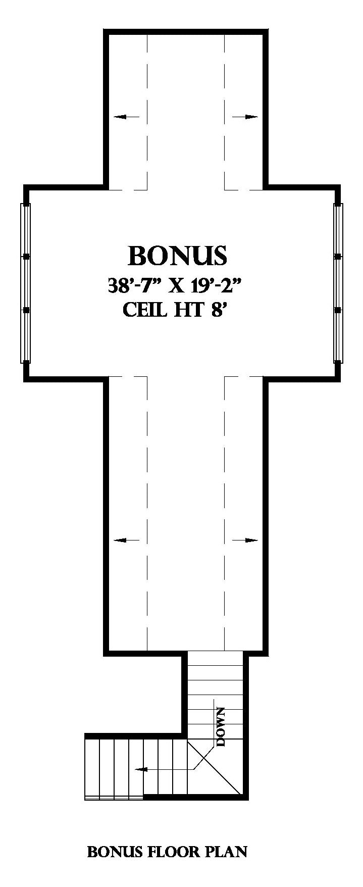 Bonus Room plan for the Vermandois house plan