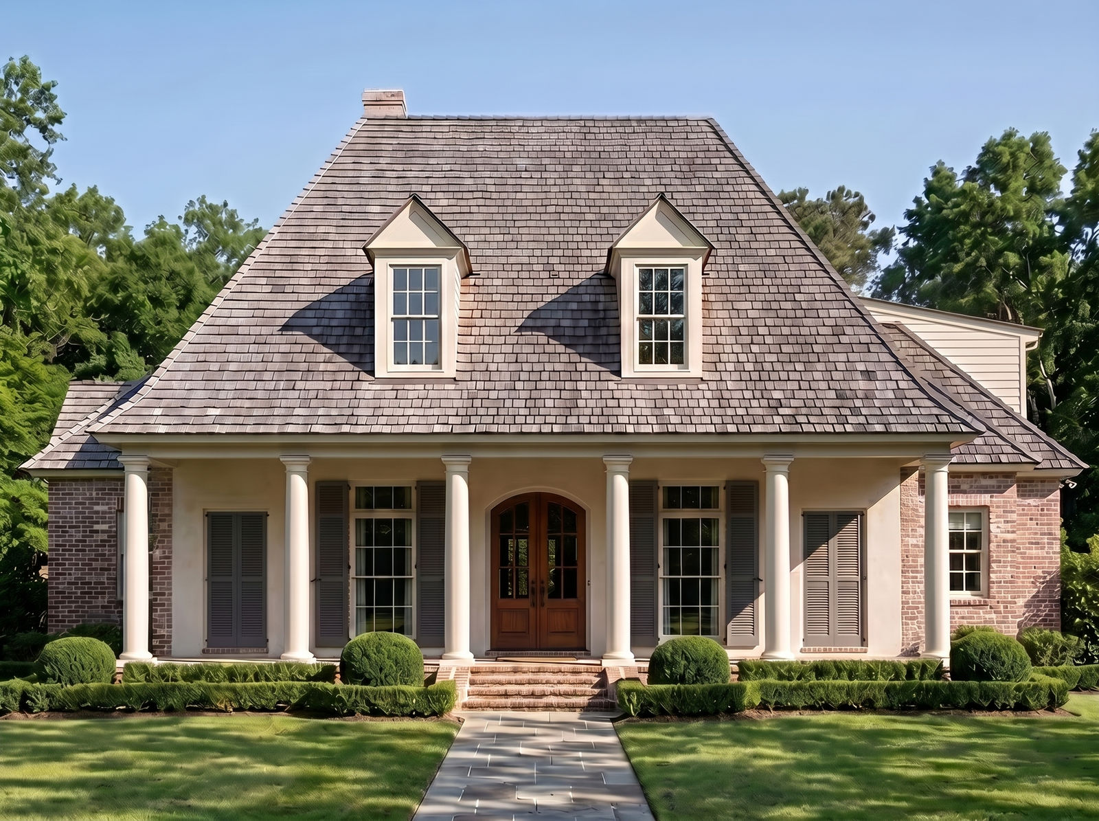 Vermandois house plan — front elevation render, Acadiana Home Design